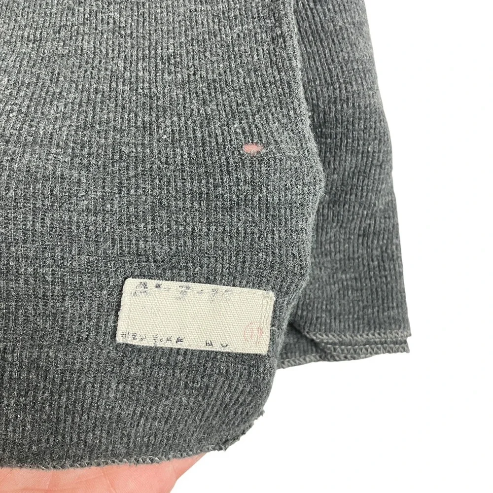 Y2K American Eagle NY Thermal Sweater Mens XXL 2XL‎ Gray Ribbed Grunge Preppy